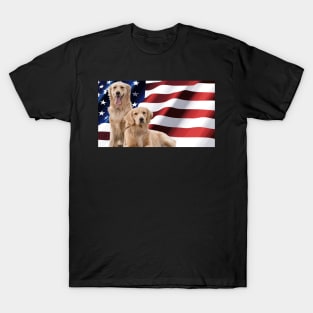 American Flag with Dogs T-Shirt